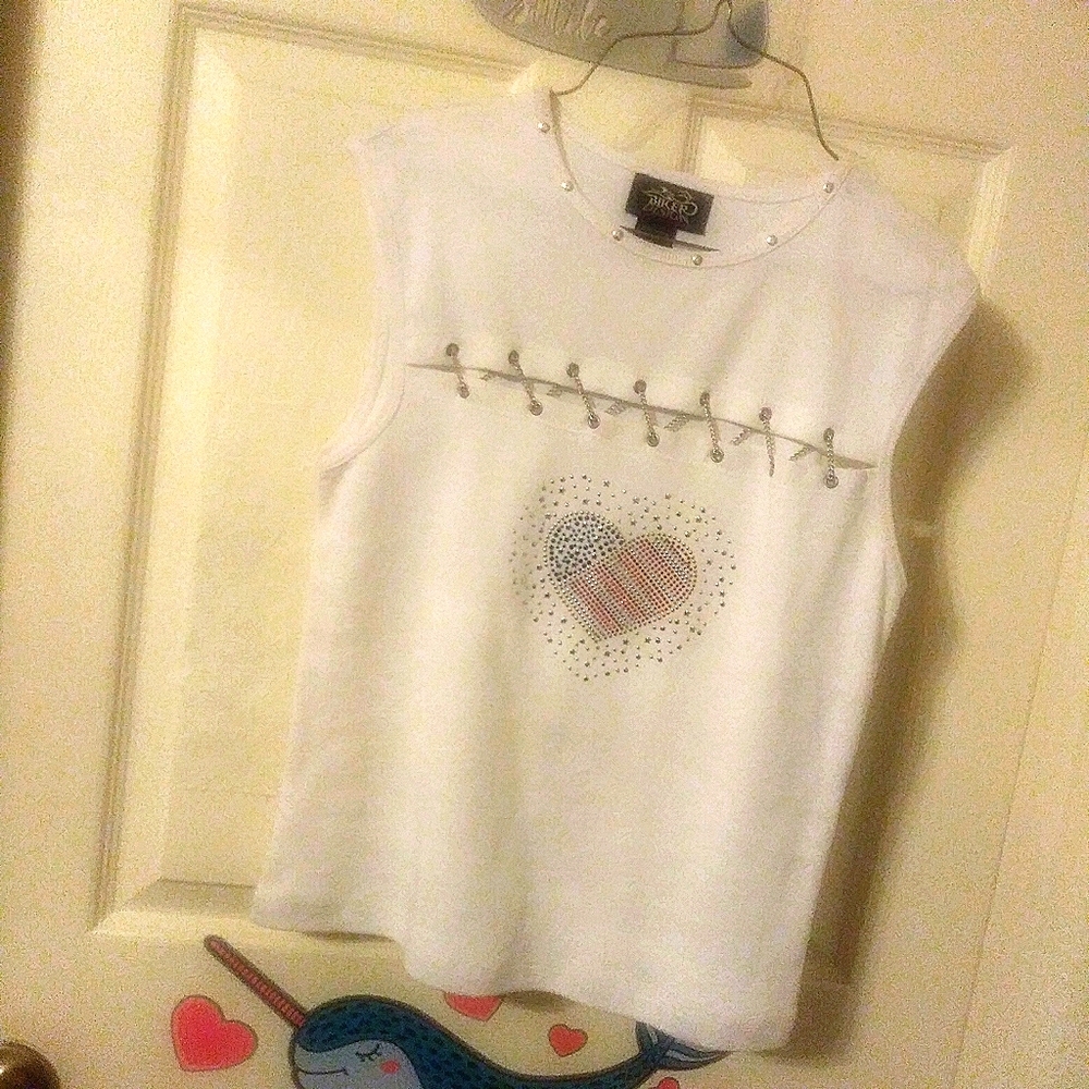 Biker Design top, size XL (FITS LIKE M)
